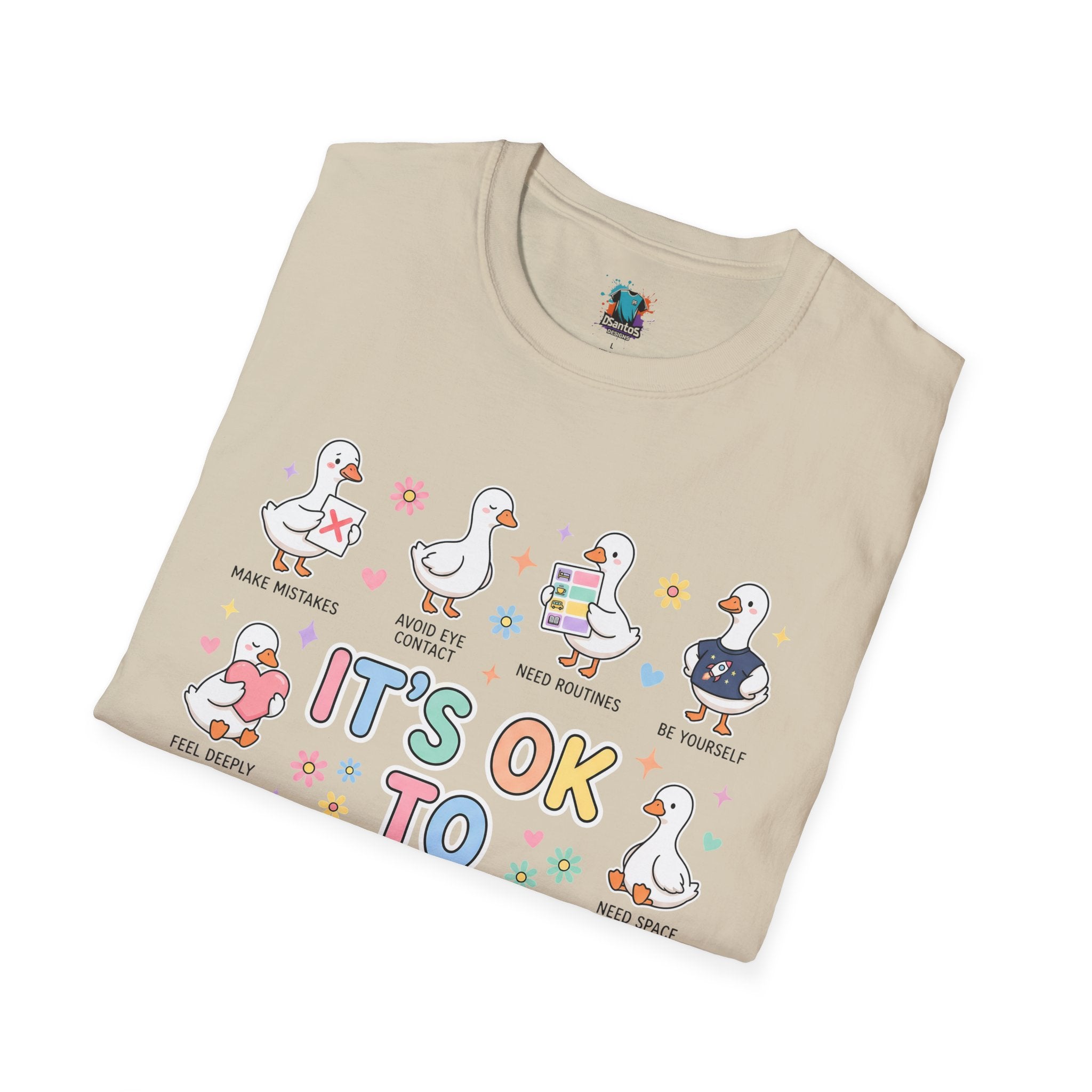 It’s OK To Ducks T-Shirt — Cute Positive Duck Cartoon Graphic Tee