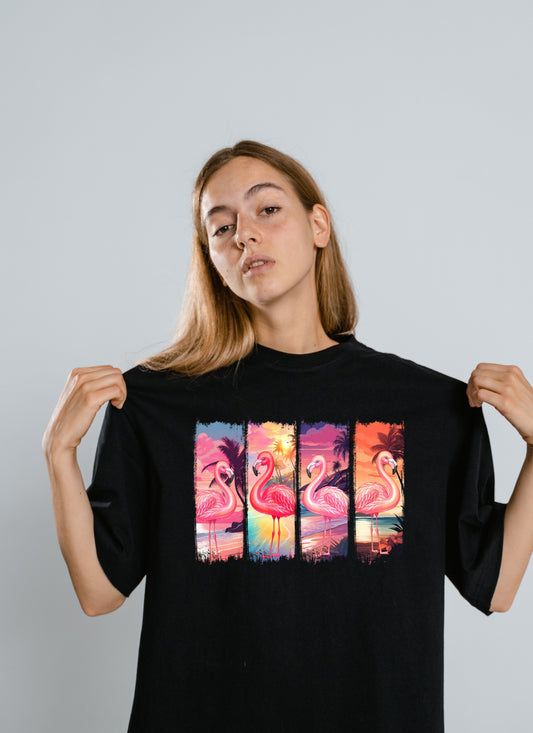 Flamingo Retro T-Shirt – Vintage Summer Tee with Tropical Vibes