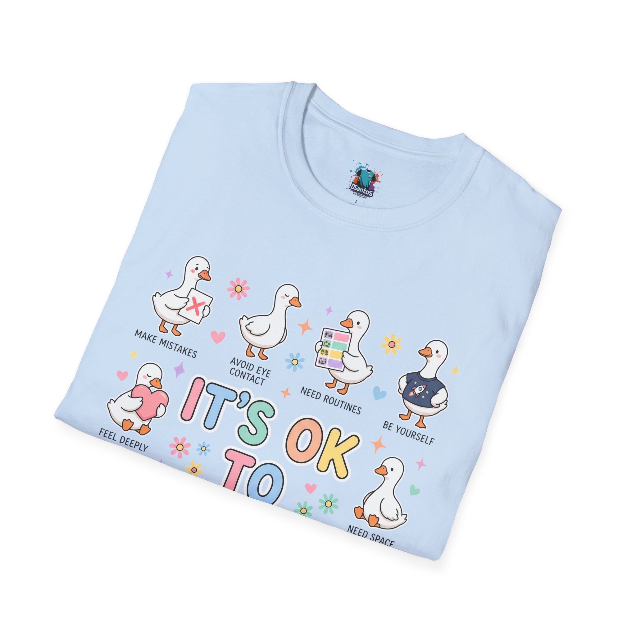 It’s OK To Ducks T-Shirt — Cute Positive Duck Cartoon Graphic Tee