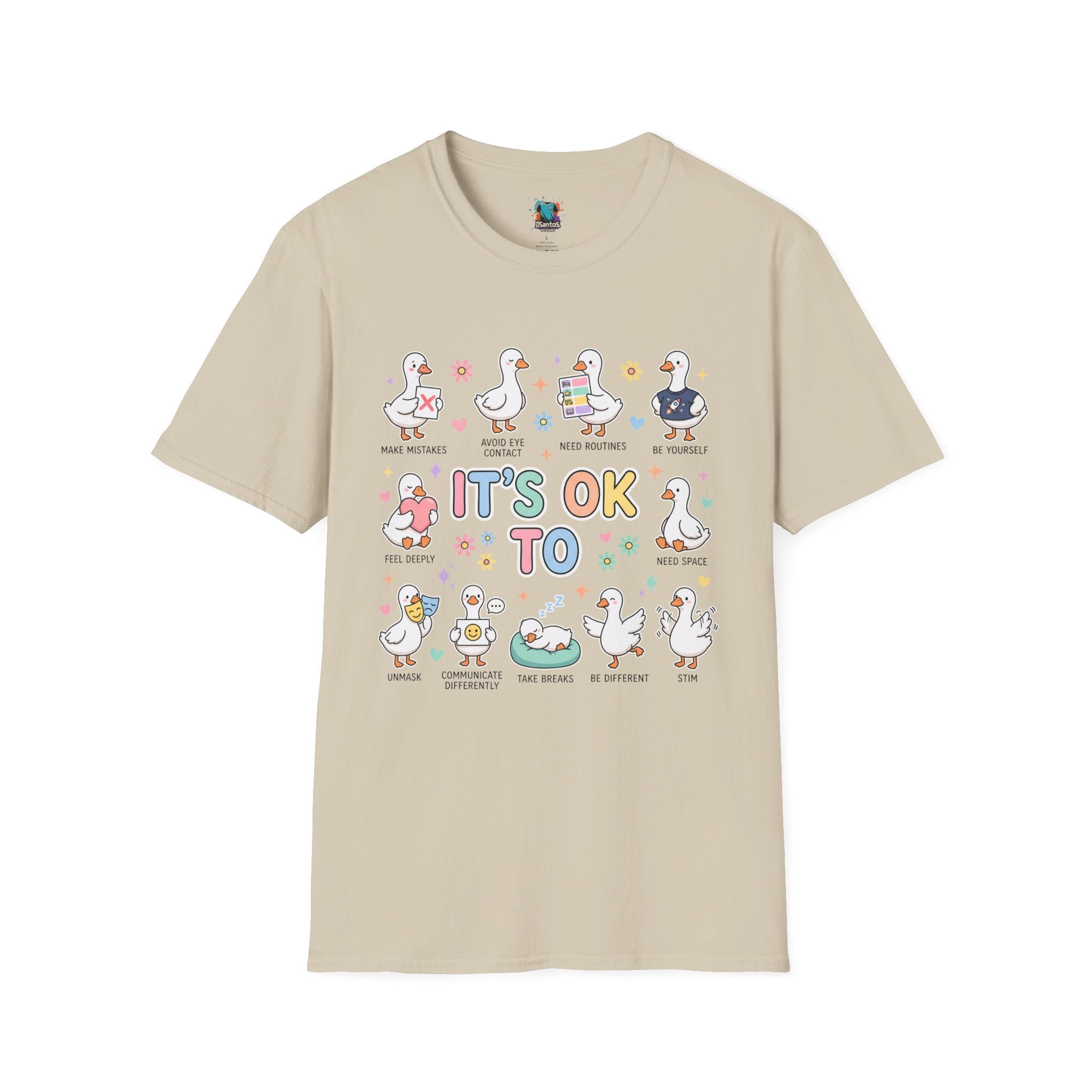 It’s OK To Ducks T-Shirt — Cute Positive Duck Cartoon Graphic Tee