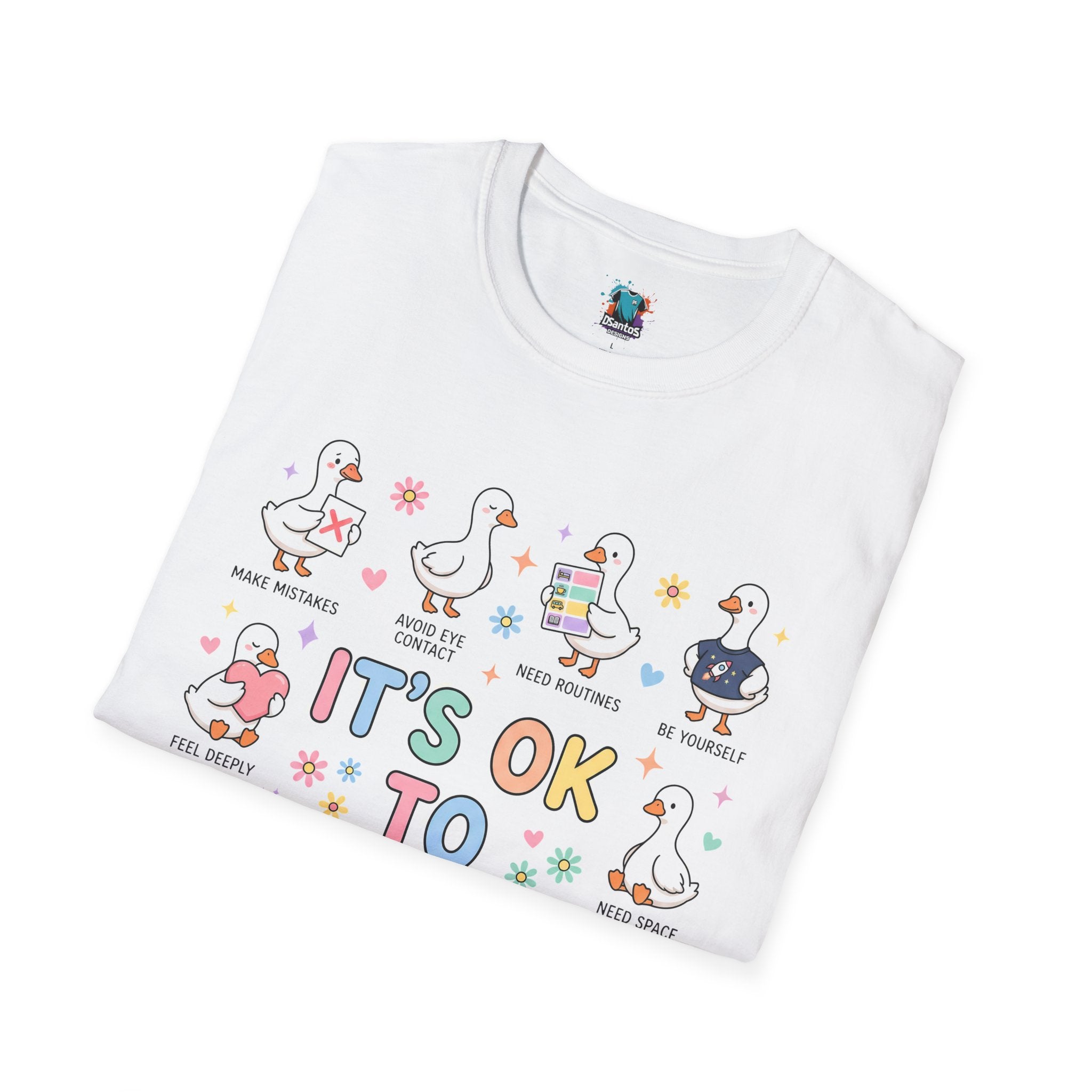 It’s OK To Ducks T-Shirt — Cute Positive Duck Cartoon Graphic Tee