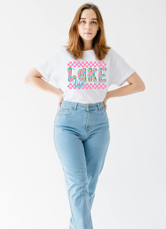 Like Life Retro T-Shirt – Pink Girl Vintage Vibes Tee