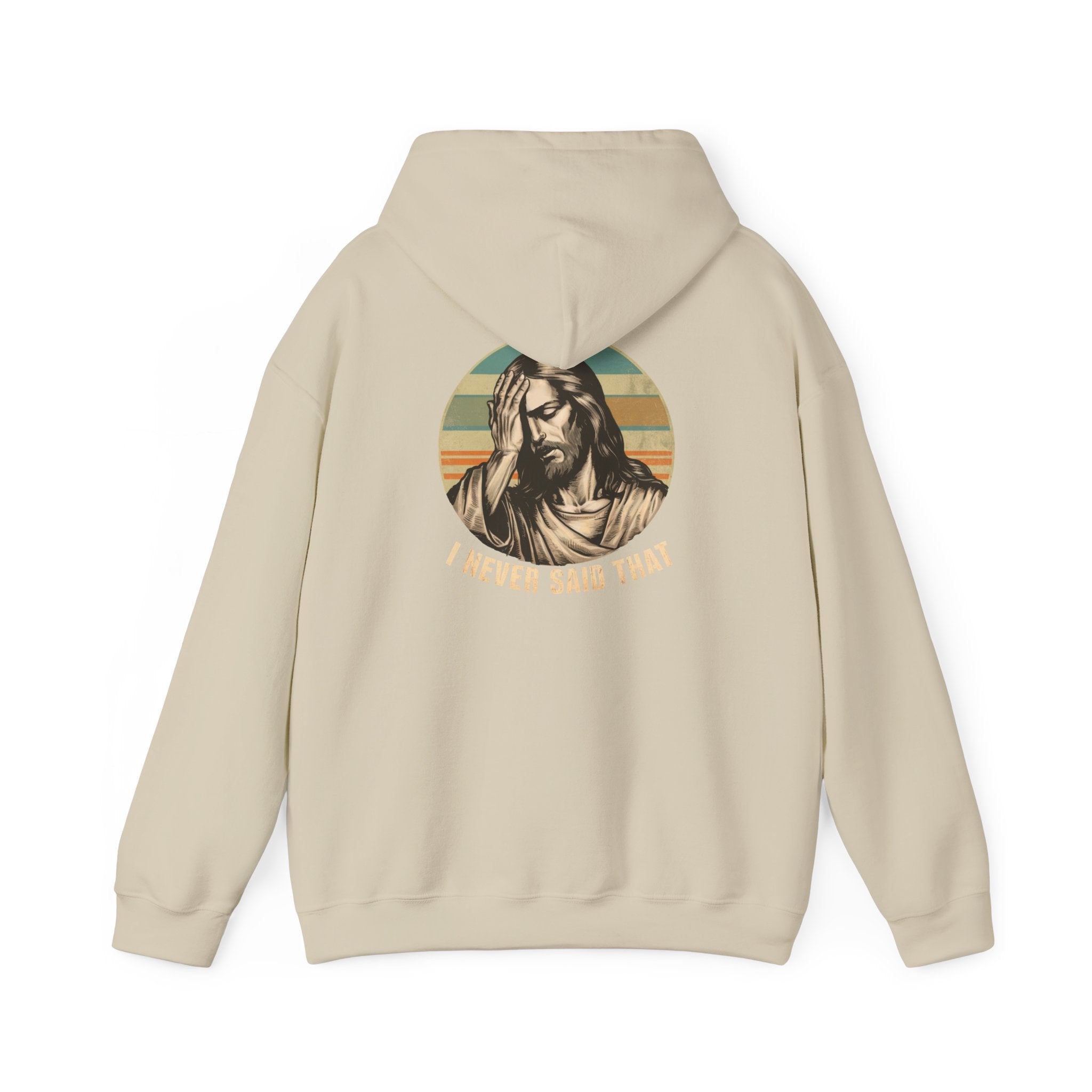Jesus Retro Hoodie — "I Never Said That" Christian Faith Pullover