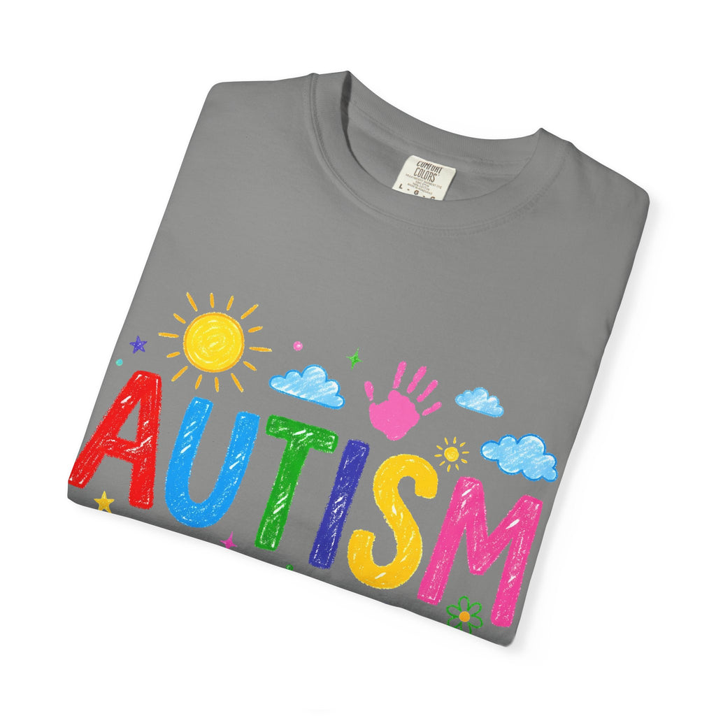 Autism Awareness T-Shirt — "Autism: accept understand love" Colorful Handprint Design