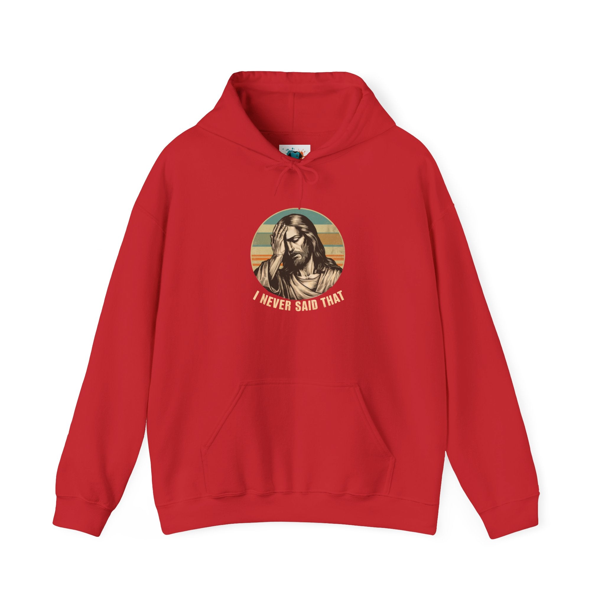 Jesus Retro Hoodie — "I Never Said That" Christian Faith Pullover