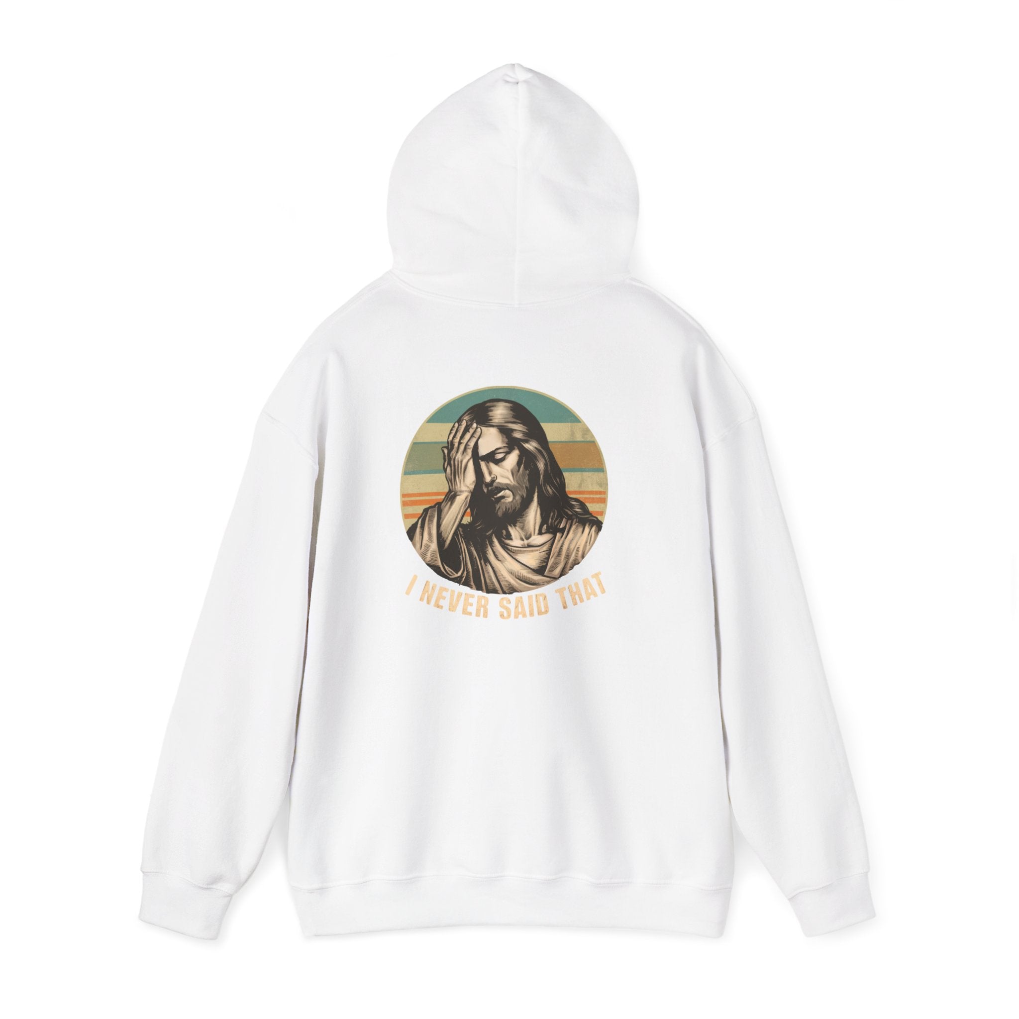 Jesus Retro Hoodie — "I Never Said That" Christian Faith Pullover