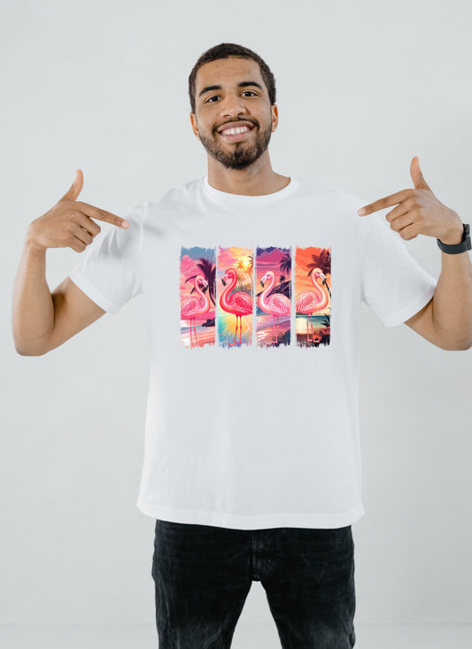 Flamingo Retro T-Shirt – Vintage Summer Tee with Tropical Vibes