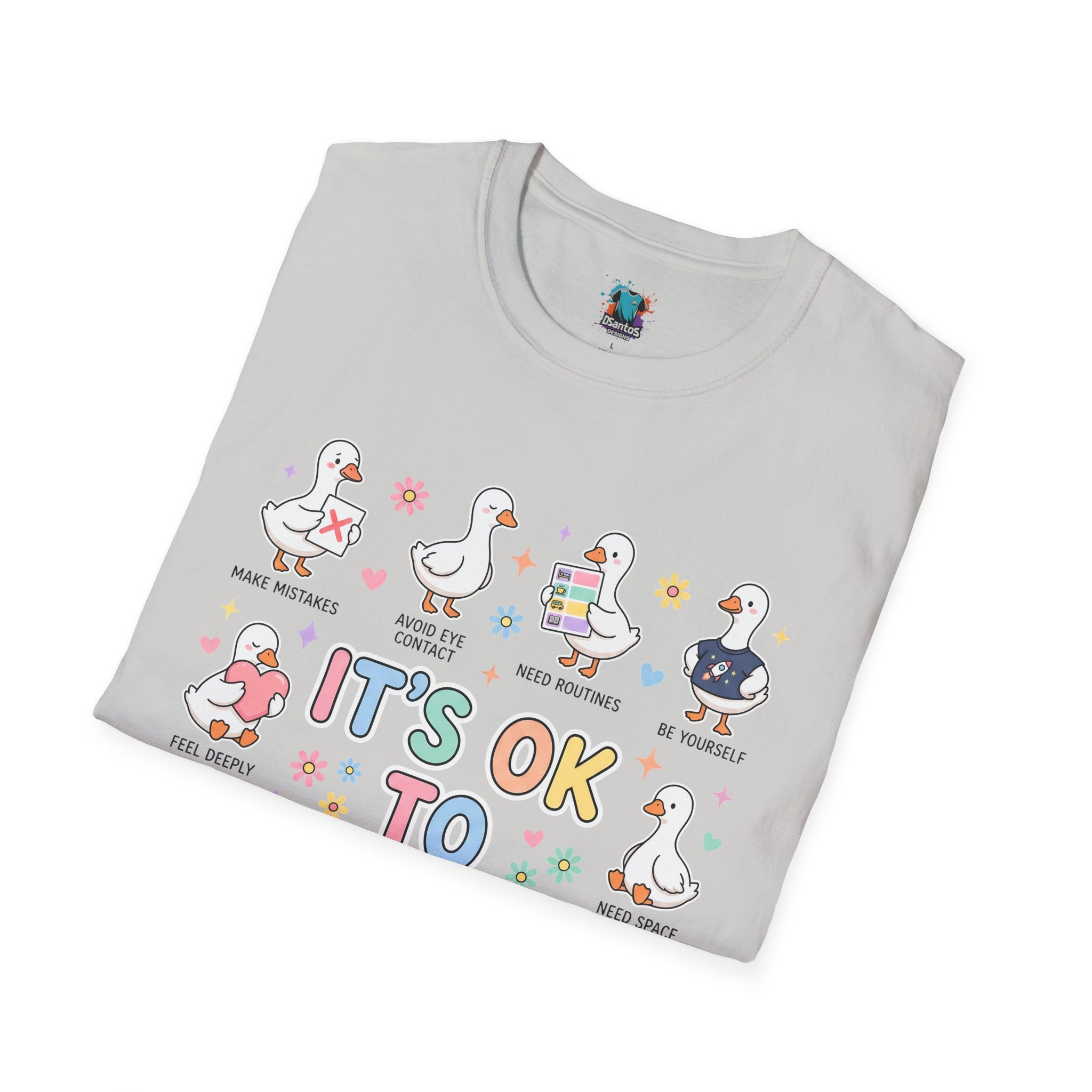 It’s OK To Ducks T-Shirt — Cute Positive Duck Cartoon Graphic Tee