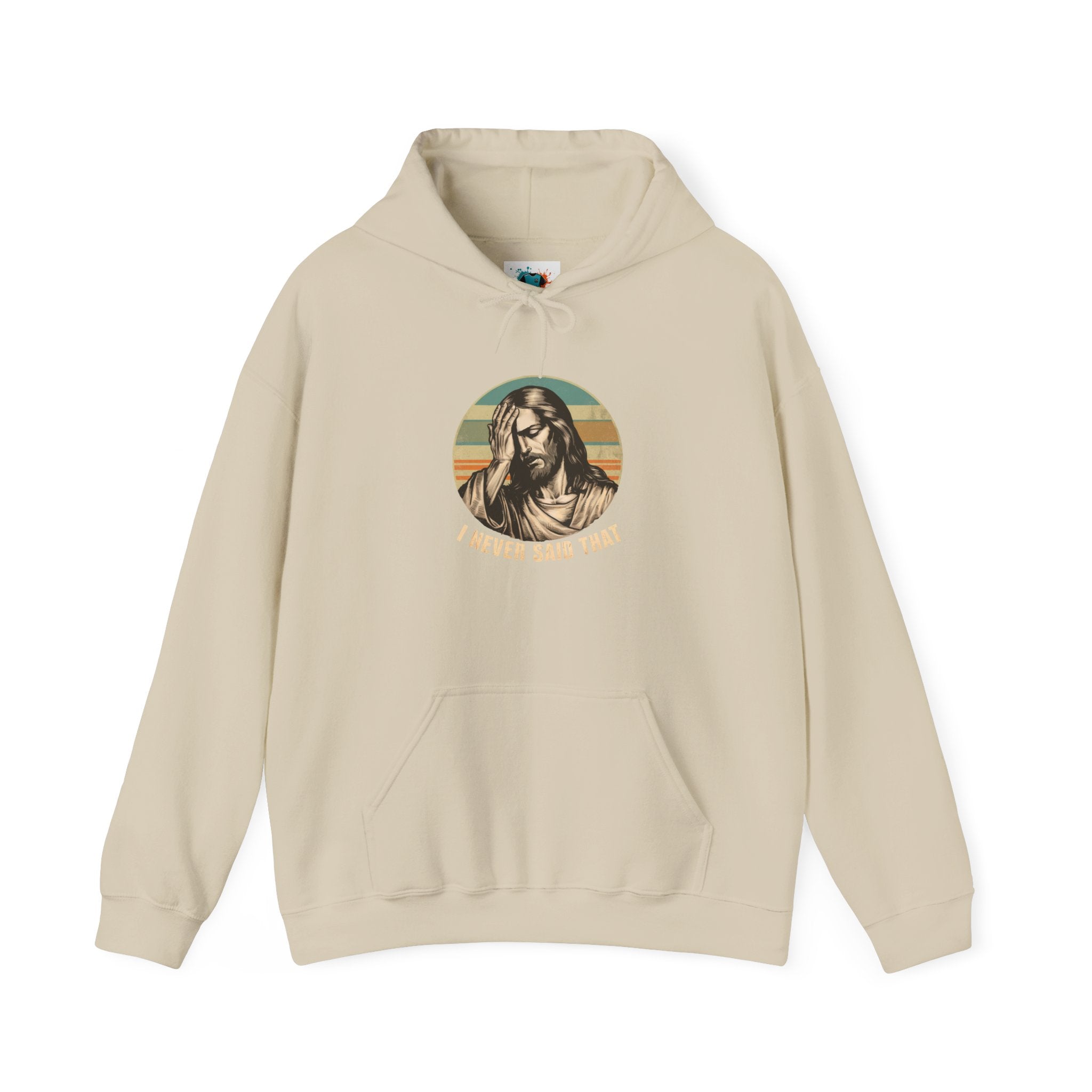 Jesus Retro Hoodie — "I Never Said That" Christian Faith Pullover