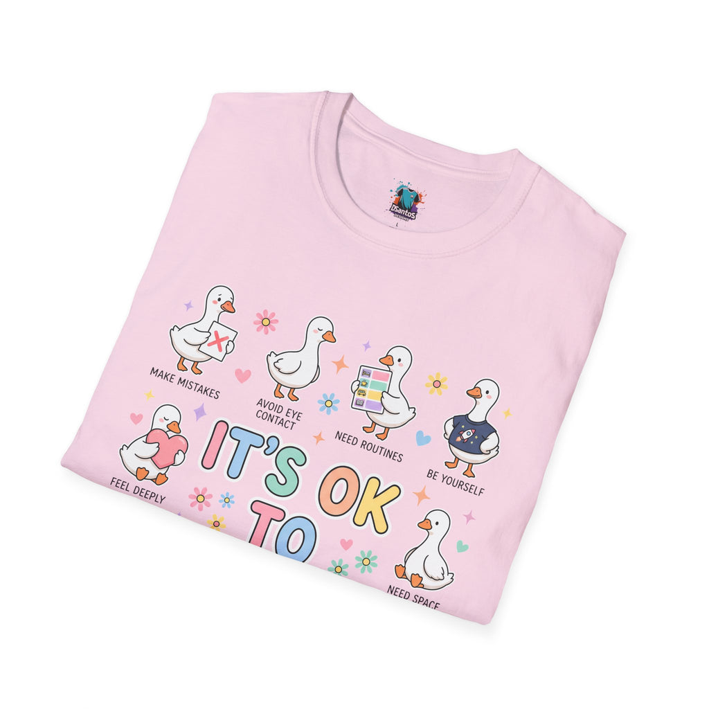 It’s OK To Ducks T-Shirt — Cute Positive Duck Cartoon Graphic Tee