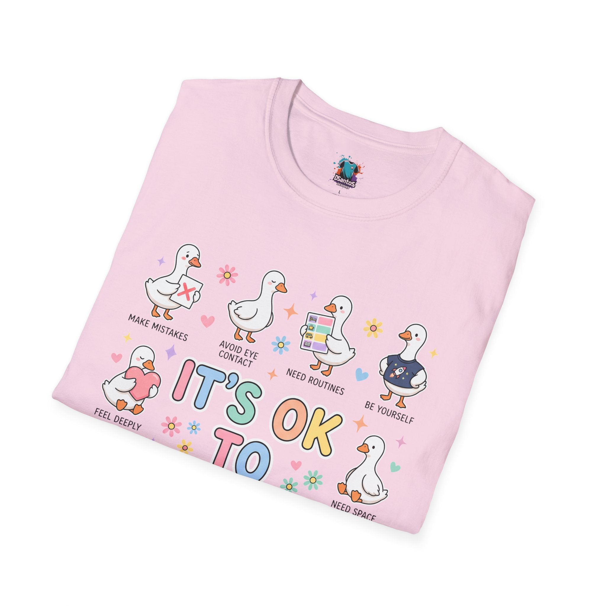 It’s OK To Ducks T-Shirt — Cute Positive Duck Cartoon Graphic Tee