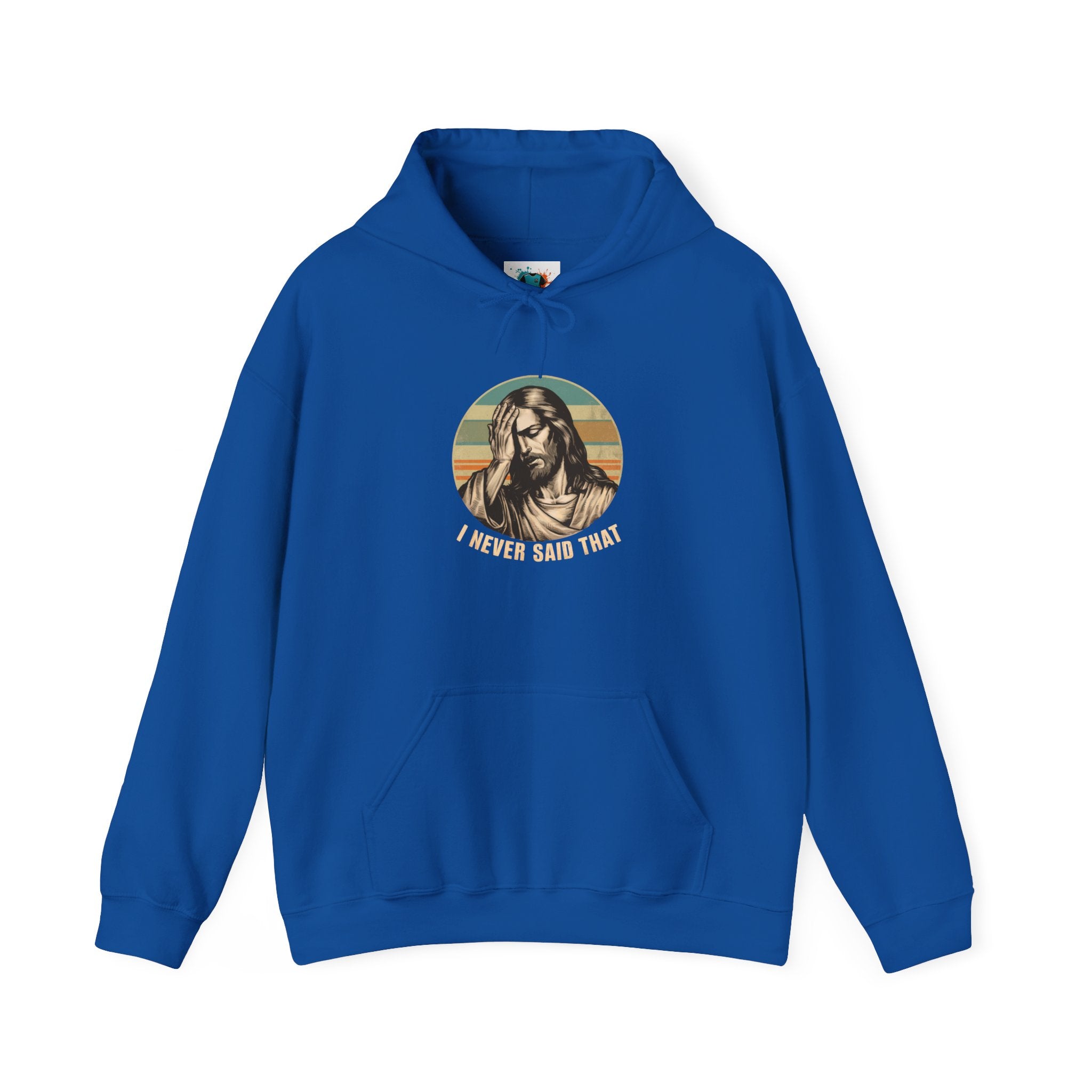 Jesus Retro Hoodie — "I Never Said That" Christian Faith Pullover
