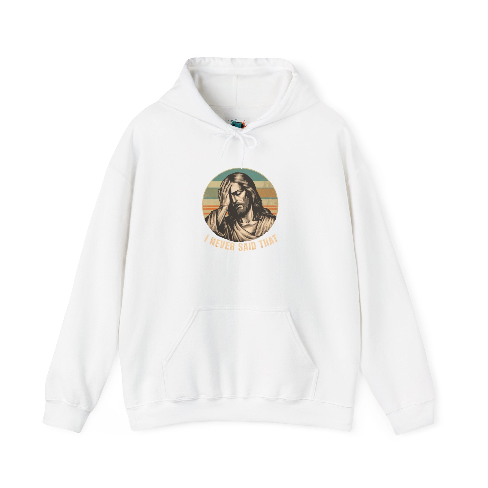 Jesus Retro Hoodie — "I Never Said That" Christian Faith Pullover