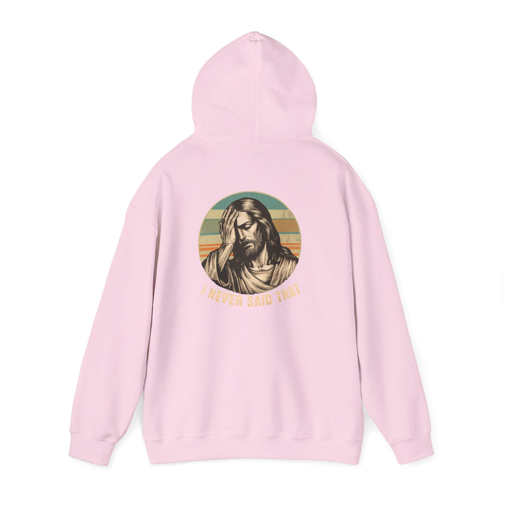 Jesus Retro Hoodie — "I Never Said That" Christian Faith Pullover