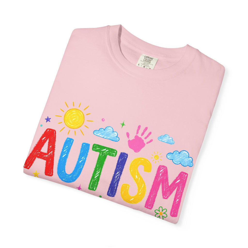 Autism Awareness T-Shirt — "Autism: accept understand love" Colorful Handprint Design