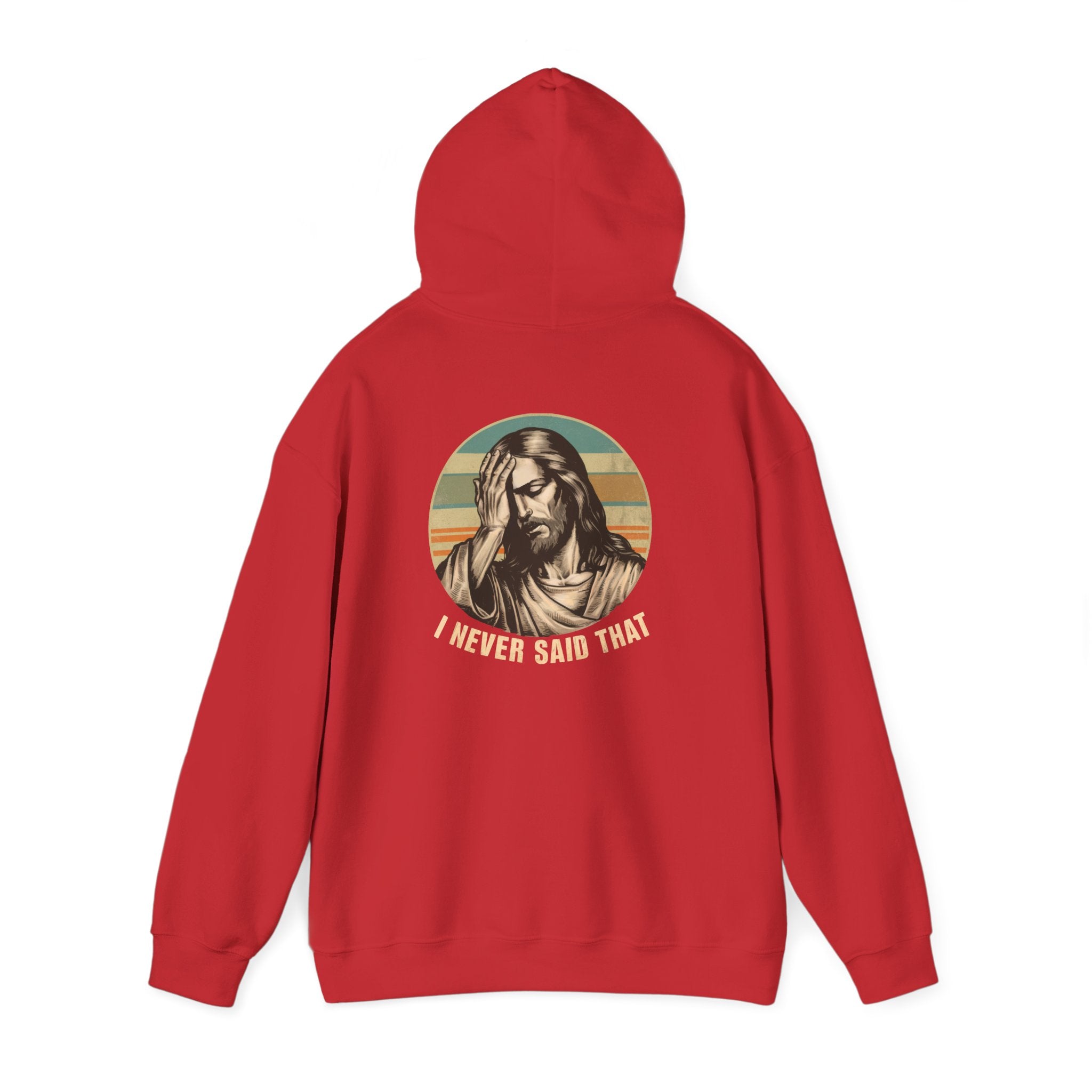 Jesus Retro Hoodie — "I Never Said That" Christian Faith Pullover
