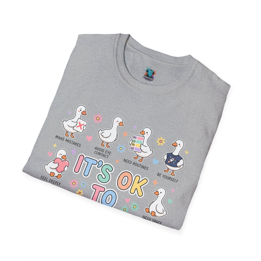 It’s OK To Ducks T-Shirt — Cute Positive Duck Cartoon Graphic Tee