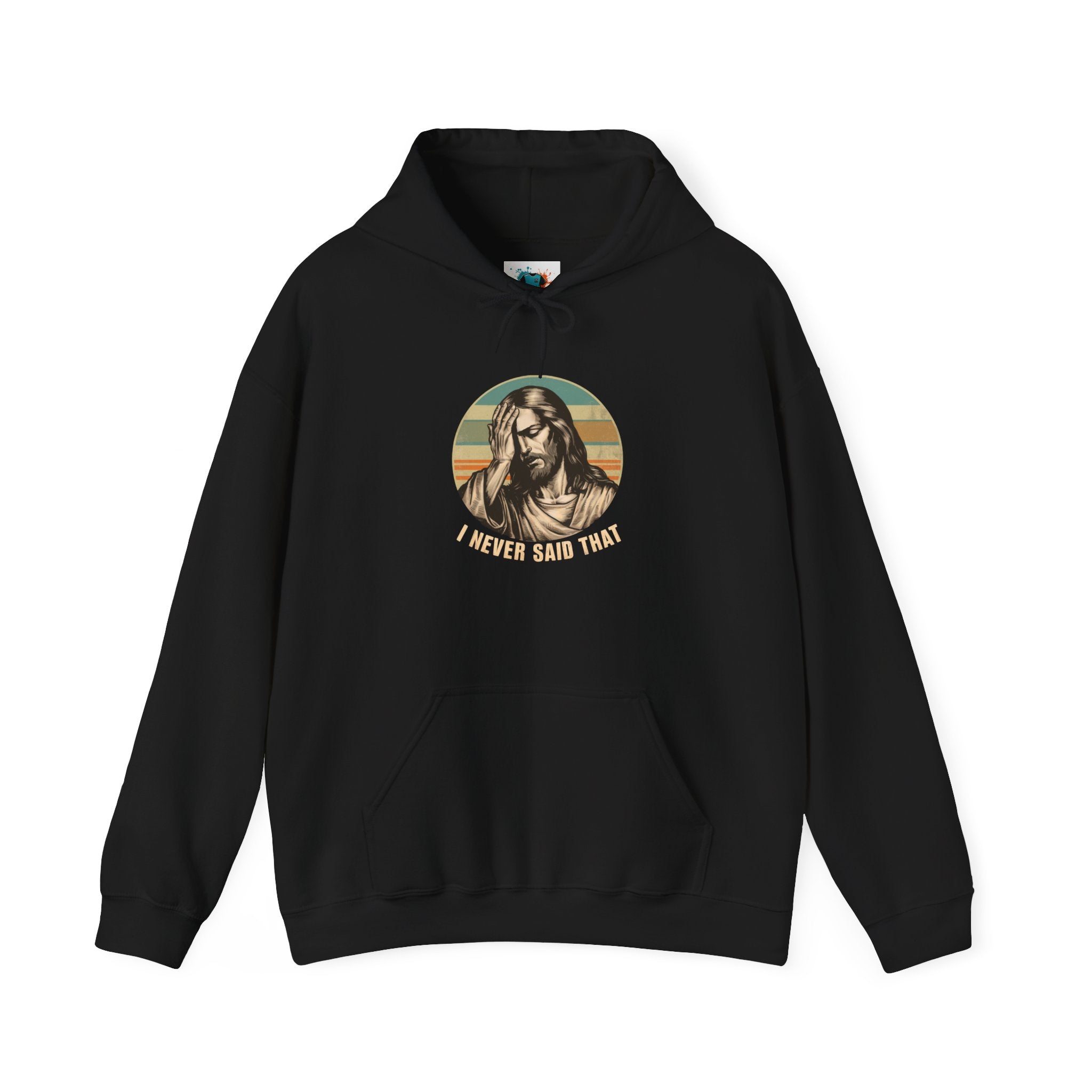 Jesus Retro Hoodie — "I Never Said That" Christian Faith Pullover