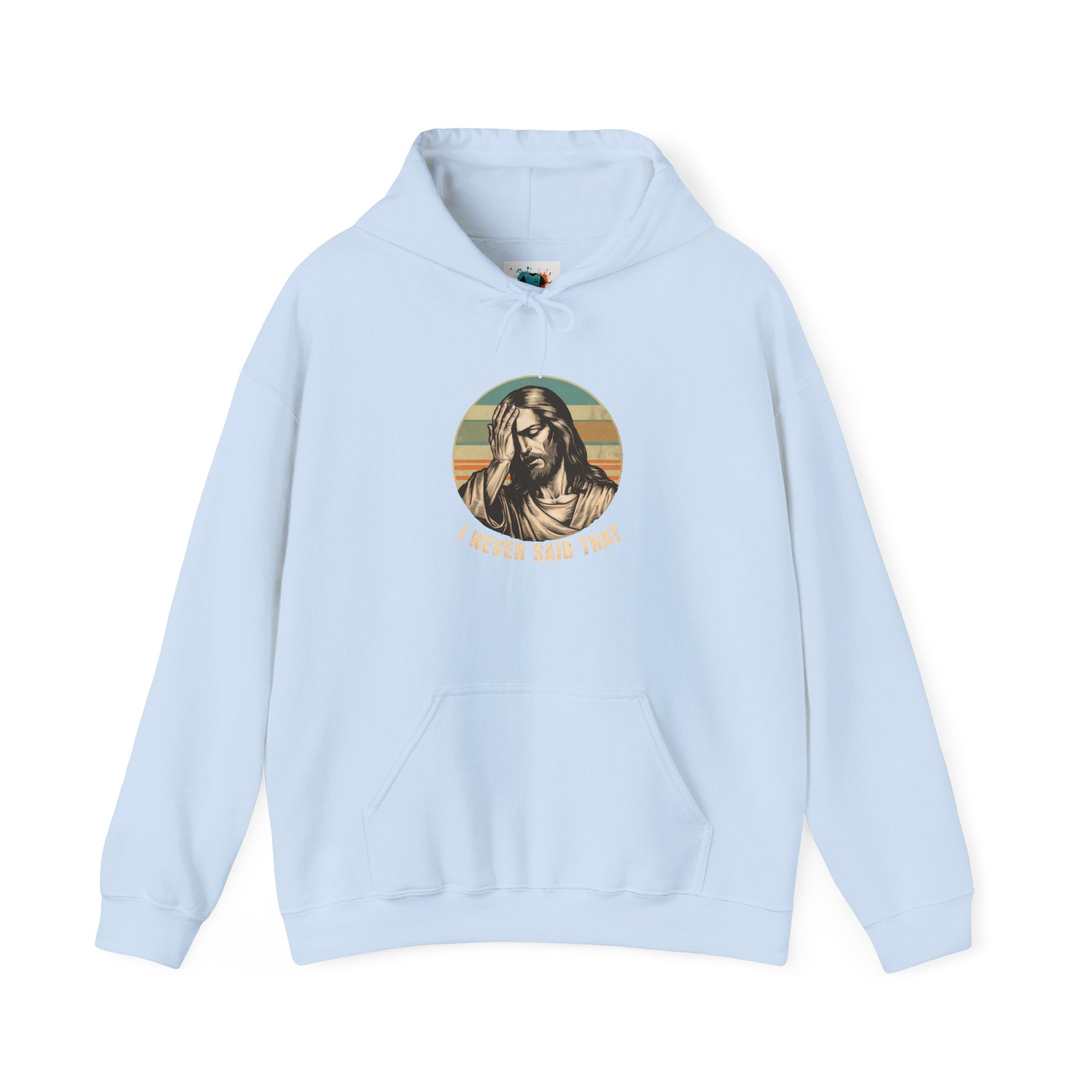 Jesus Retro Hoodie — "I Never Said That" Christian Faith Pullover