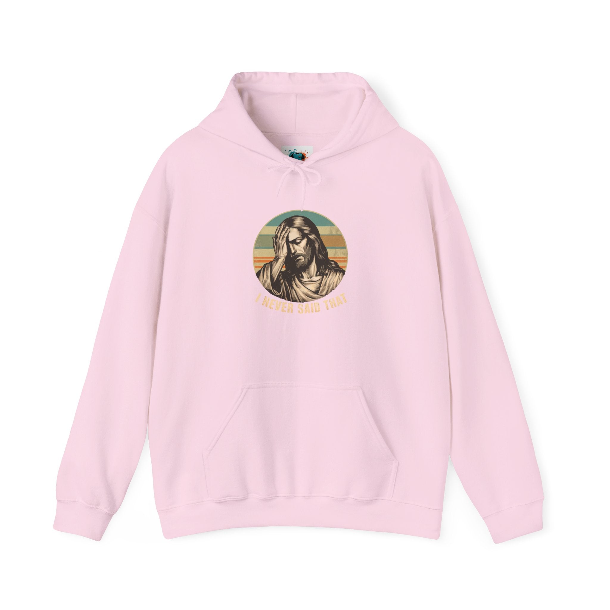Jesus Retro Hoodie — "I Never Said That" Christian Faith Pullover