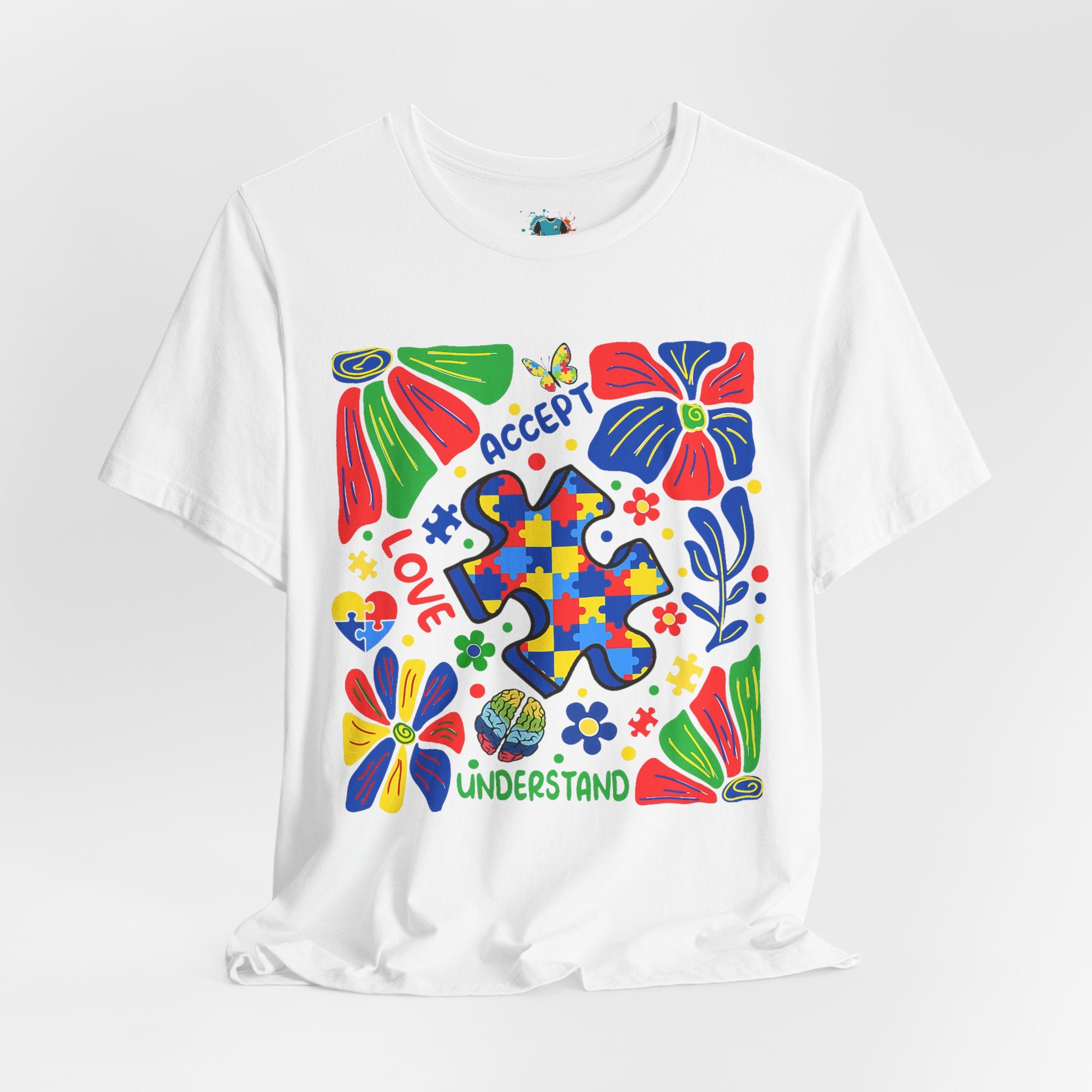 Autism Awareness Puzzle Heart Tee — "Accept Love Understand"