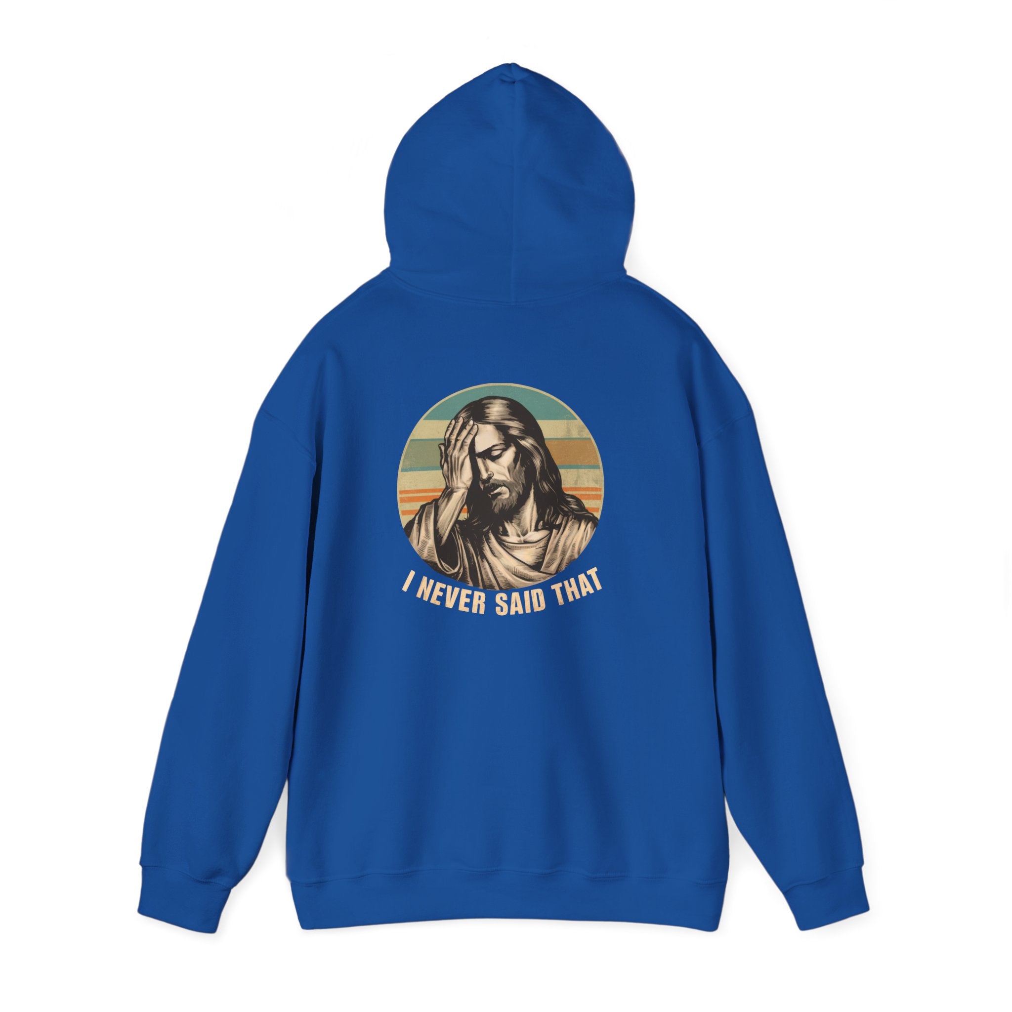 Jesus Retro Hoodie — "I Never Said That" Christian Faith Pullover
