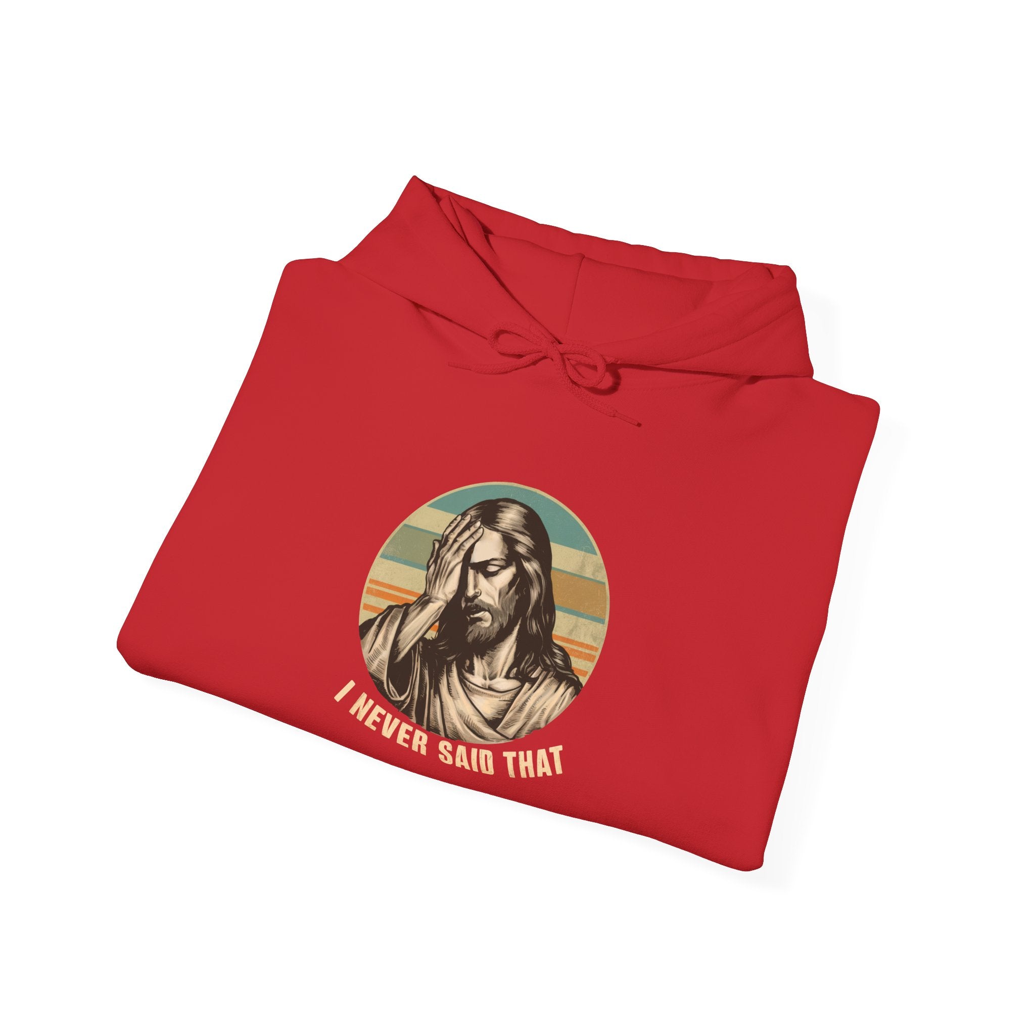 Jesus Retro Hoodie — "I Never Said That" Christian Faith Pullover
