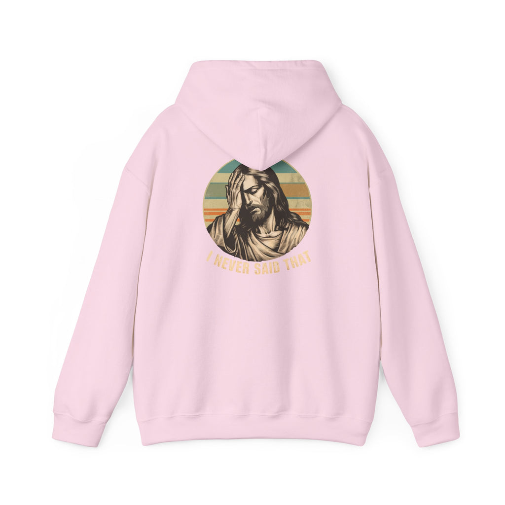 Jesus Retro Hoodie — "I Never Said That" Christian Faith Pullover