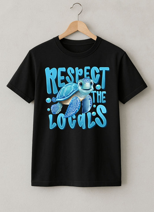 Respect the Locals T-Shirt – Blue Turtle Conservation Tee