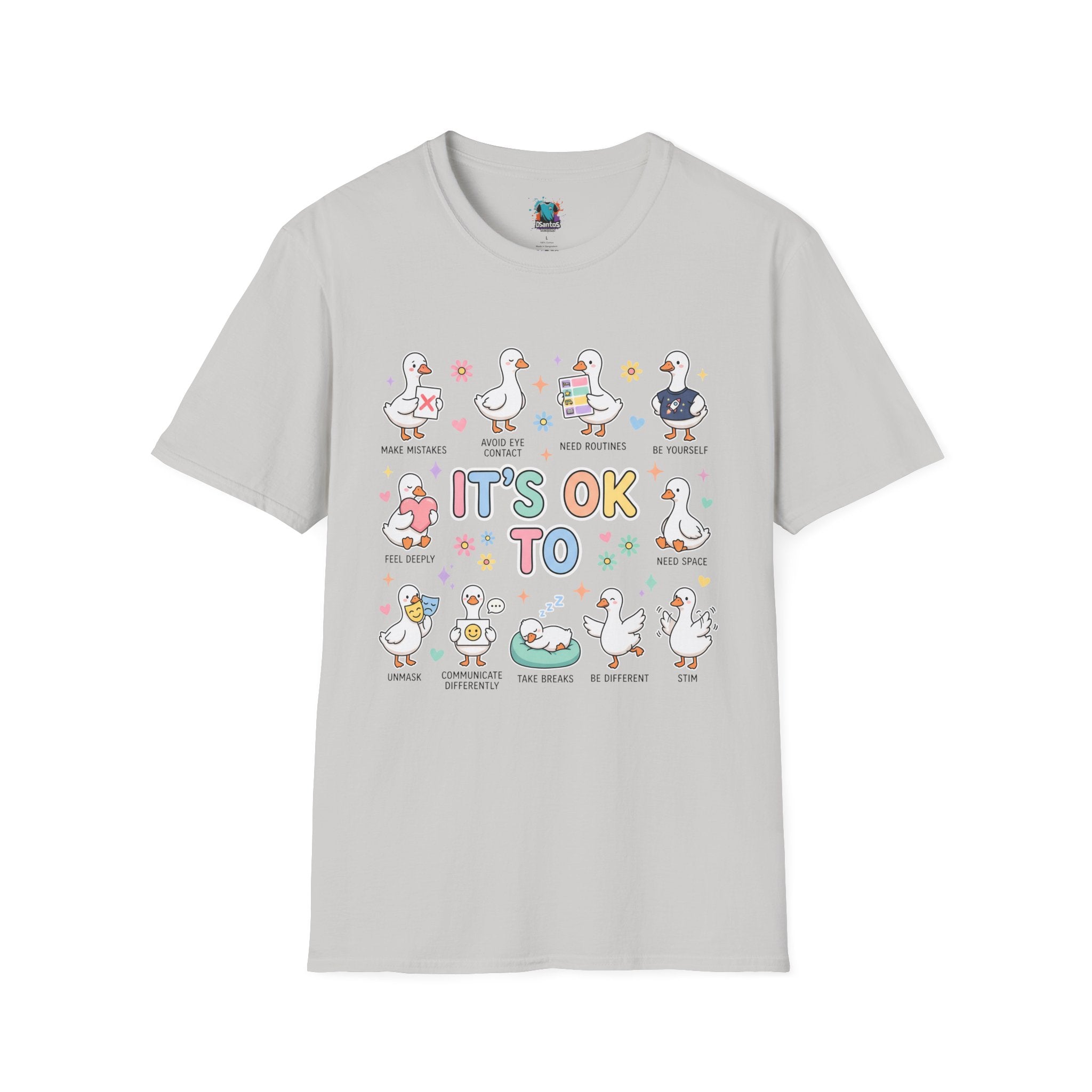 It’s OK To Ducks T-Shirt — Cute Positive Duck Cartoon Graphic Tee