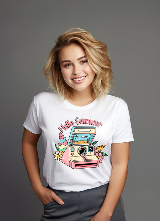 "Hello Summer" T-shirt with Colorful